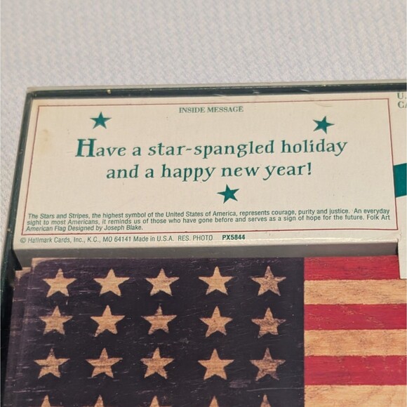Hallmark Vintage NOS Christmas Star Spangled USA Flag Patriotic 20 Cards Veteran - Picture 5 of 7